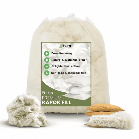 Kapok Filling - Eco-Friendly 5 LBS Organic Soft Refill and Comfortable Stuffing for Pillow, Pet Bed and Bean Bag - Made in USA