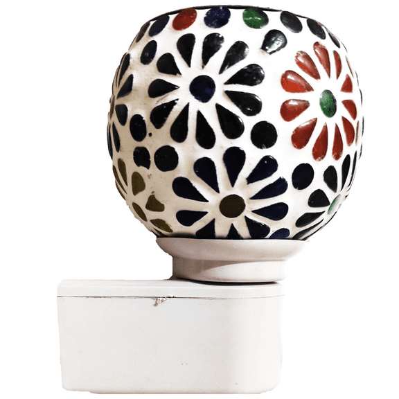 Kapoor Dani Champor & Aromatic Oil Burner Vaporizer Diffuser with Night Light, Abstract Pattern, Multicolor