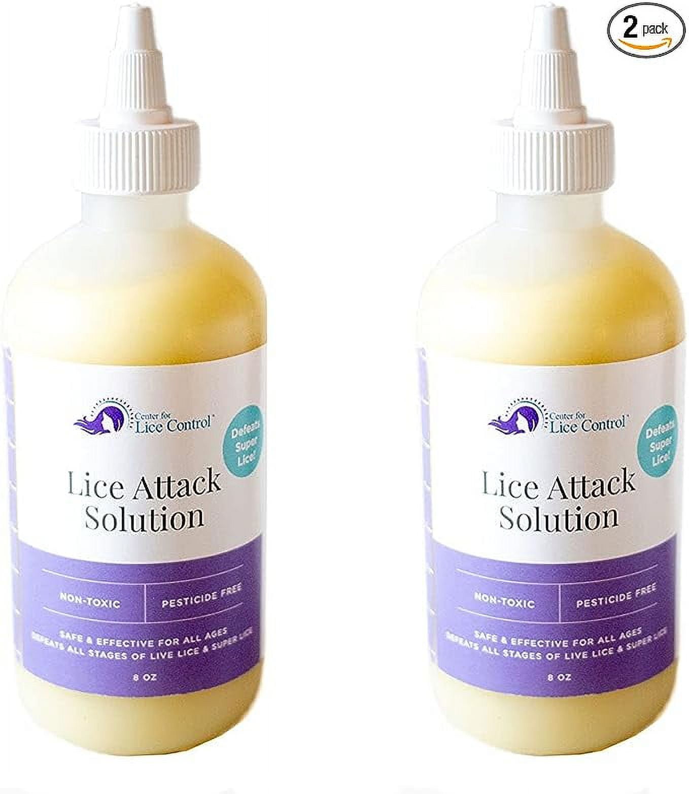 Kapow Center for Lice Control 8 oz Lice Attack Solution (2 Pack) Lice Treatment Extra Strength