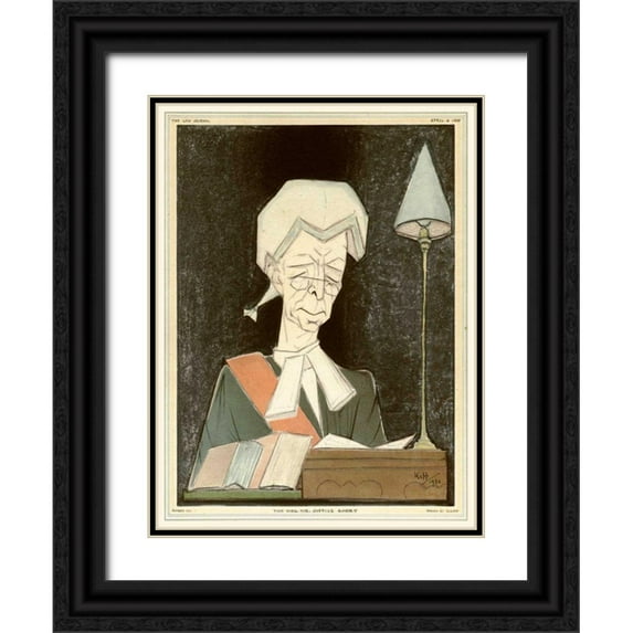 Kapp 15x18 Black Ornate Wood Framed with Double Matting Museum Art Print Titled - The Law Journal III
