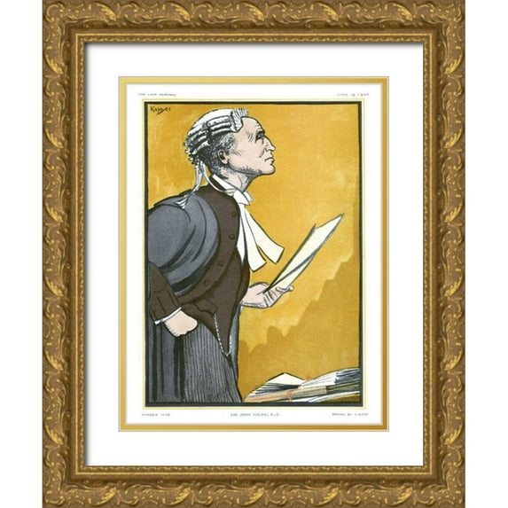 Kapp 15x18 Gold Ornate Wood Framed with Double Matting Museum Art Print Titled - The Law Journal I