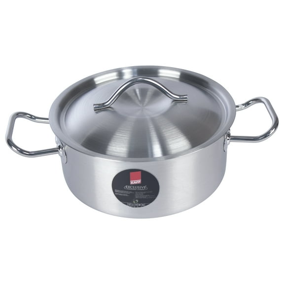 Kapp Stainless Steel Casserole Dutch Oven Stockpot, Dishwasher, Oven, and Induction Safe, 3-layer base, 2 Quarts, 8 Inch Lid, Multi Purpose, Home and Commercial Use, Silver