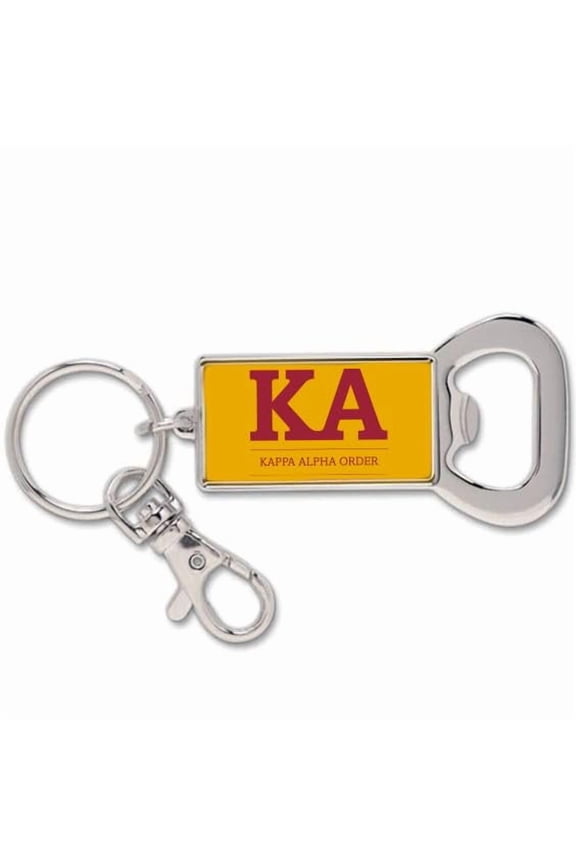 Kappa Alpha Fraternity Keychain - Flat Bottle Opener with Greek Letters and Fraternity Name in Official Colors, Kappa Alpha Order Keyring