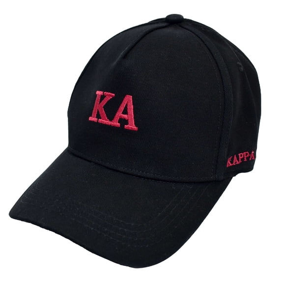 Kappa Alpha Order Fraternity Baseball Cap - Brushed Cotton 5-Panel Black Hat, Adjustable Size, Embroidered Greek Letters and Fraternity Name in Print