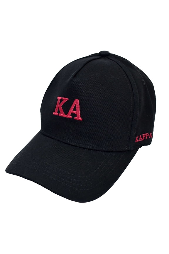 Kappa Alpha Order Fraternity Baseball Cap - Brushed Cotton 5-Panel Black Hat, Adjustable Size, Embroidered Greek Letters and Fraternity Name in Print