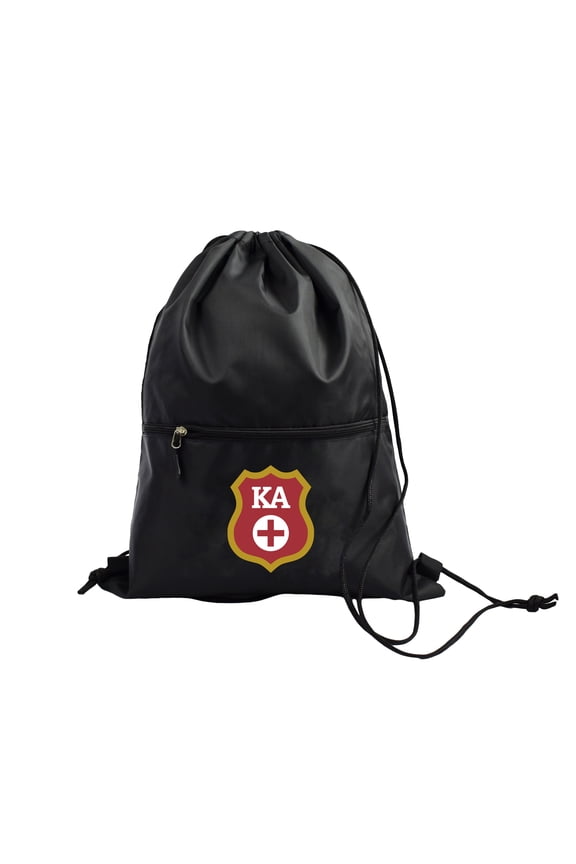 Kappa Alpha Order Fraternity Black Drawstring Backpack, Sports Bag, Travel Carryall