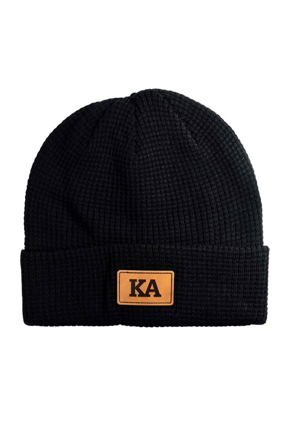 Kappa Alpha Order Fraternity Hat, Black Winter Beanie Hat with Greek Letters Patch