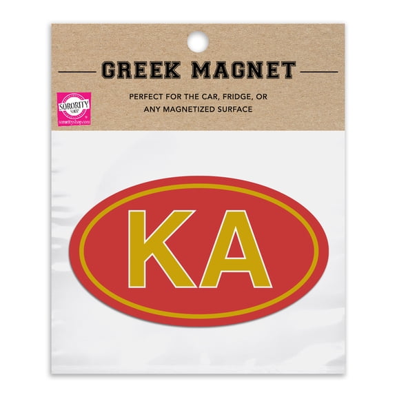 Kappa Alpha Order Oval Fraternity Car Magnet Set of 2 - Removable, No Residue, All-Weather Magnets for Fraternity Guys and Student Drivers