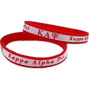 Kappa Alpha Psi 2-Tone Color Silicone Bracelet [Pack of 2 - Red/White - 8"]