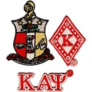 Kappa Alpha Psi 3-Pack A Embroidered Stick-On Applique Patches [Red - 2"]