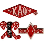 Kappa Alpha Psi 3-Pack B Embroidered Stick-On Applique Patches [Red - 2"]