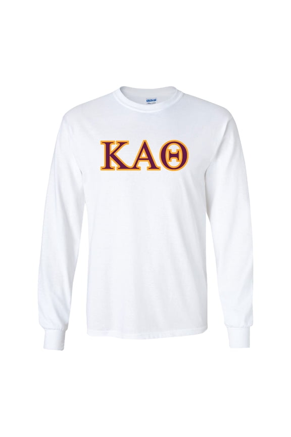 Kappa Alpha Theta Greek Letter Design Long Sleeve T-Shirt ? White