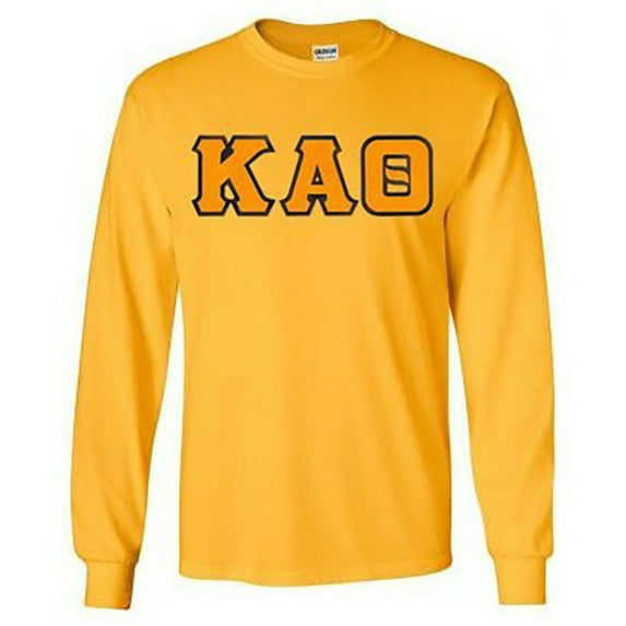 Kappa Alpha Theta Lettered Long Sleeve Tee Small Athletic Gold