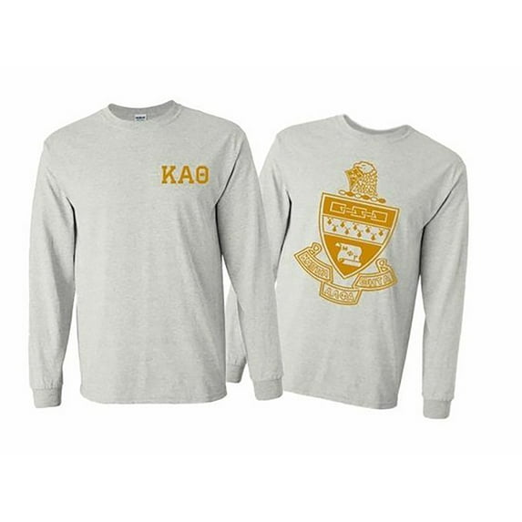 Kappa Alpha Theta World Famous Crest Long Sleeve T-shirt X-Large Light Grey