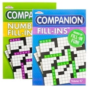 Kappa Companion Fill-Ins Puzzle Book 2 Titles, Game Activity Books for Adults Teens, Training Learning, 48-Pack