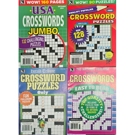 Kappa Crossword Puzzles Assorted Titles (4 pack)