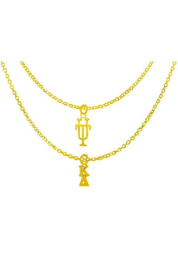 Kappa Delta Sorority Double Chain Adjustable 14KT Goldtone Necklace, UT, Kappa Delta Charms, Great Gift For Friends Or Family, Hypoallergenic-Safe,No Nickel, Lead,Or Cadmium In The Metal 2024