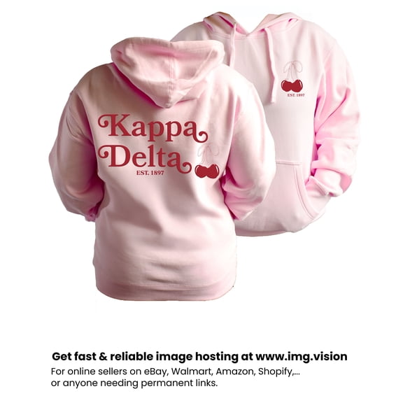 Kappa Delta Sweatshirt, Hooded Sweatshirt with Cherries Design, Size Large