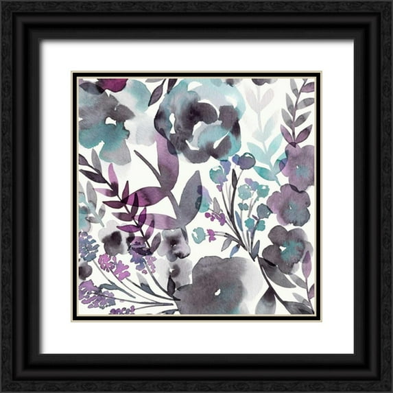 Kappa, Diane 12x12 Black Ornate Wood Framed with Double Matting Museum Art Print Titled - Blooming Plum Garden III