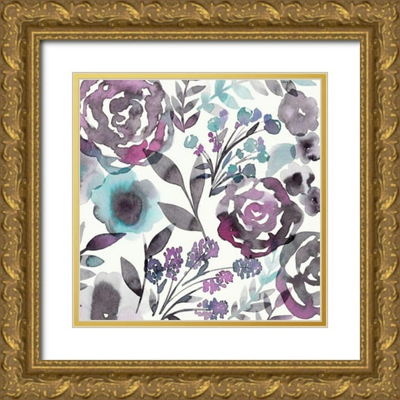 Kappa, Diane 15x15 Gold Ornate Wood Framed with Double Matting Museum Art Print Titled - Blooming Plum Garden II