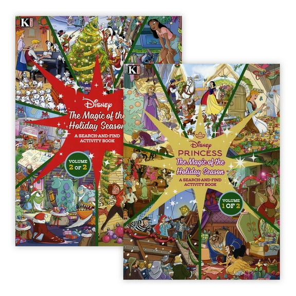 Kappa Disney Christmas Word Finds Puzzle Book 2 Titles, Word Search Find Words Books, 48-Pack
