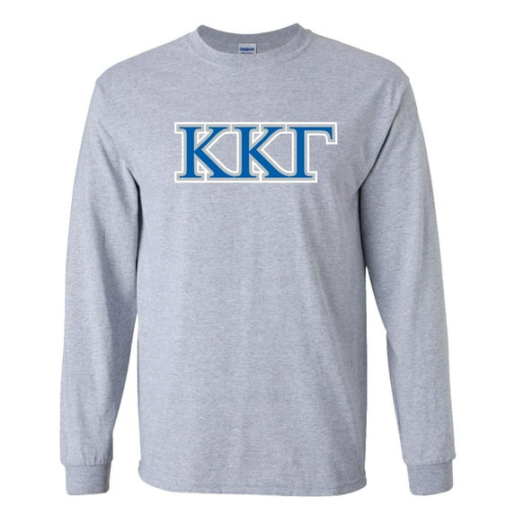 Kappa Kappa Gamma Greek Letter Design Long Sleeve T-shirt – Sports Gray