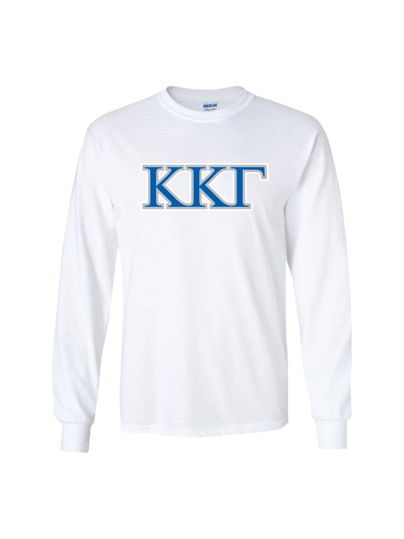 Kappa Kappa Gamma Greek Letter Design Long Sleeve T-shirt – White