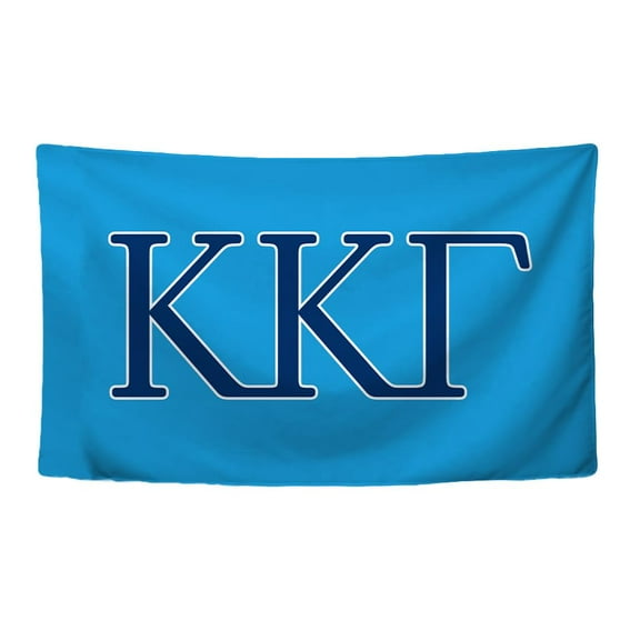 Kappa Kappa Gamma Sorority Greek Letters Flag, Two-Color Design