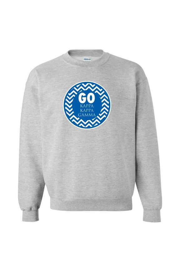 Kappa Kappa Gamma Sport Gray Crewneck Sweatshirt "Go" Design -Sports Gray