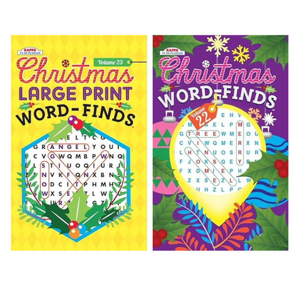 Kappa Large Print Christmas Word Finds Set of 2