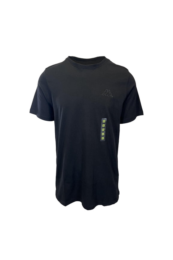 Kappa Men's T-Shirt Black Crew Neck Solid Regular Fit S/S (S10)
