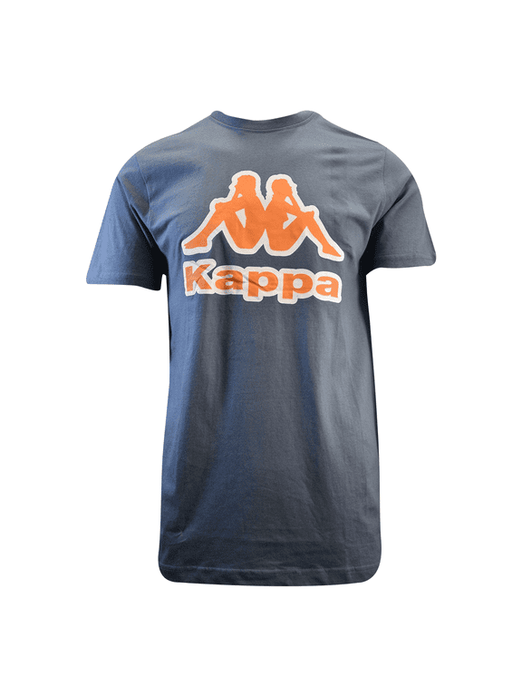 Kappa Men's T-Shirt Sky Blue Abelo Orange Chest Logo S/S Tee