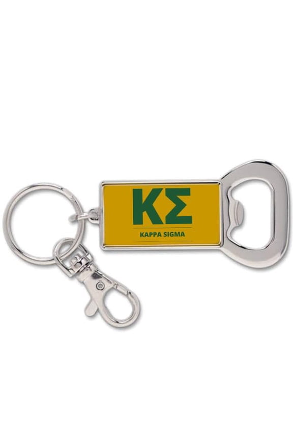 Kappa Sigma Fraternity Keychain - Flat Bottle Opener with Greek Letters and Fraternity Name in Official Colors, Kappa Sigma Keyring
