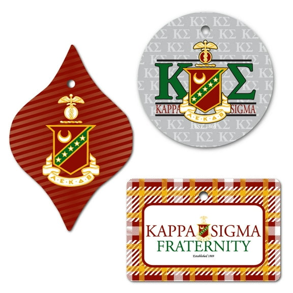 Kappa Sigma Ornament - Set of 3 Shapes; Circle, Rectangle, and Tapered