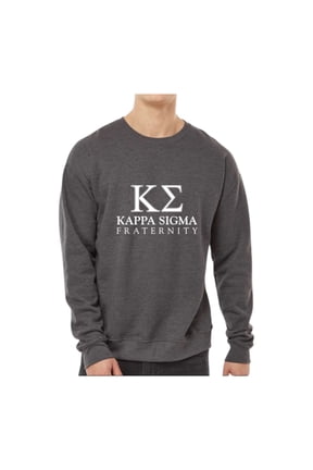 Kappa Sigma Sweatshirt, Crewneck Sweatshirt with Varsity Greek Letters Design - Size Medium
