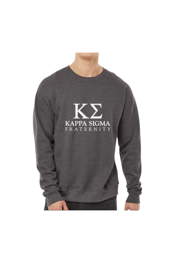 Kappa SigmaSweatshirt, Crewneck Sweatshirt with Varsity Greek Letters Design - Size Large