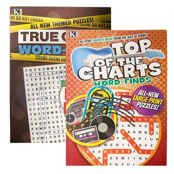 Kappa Themed Word Finds Puzzle Book 2 Titles, Word Search Activity Books for Adults Teens, Training Learning, 2-Pack