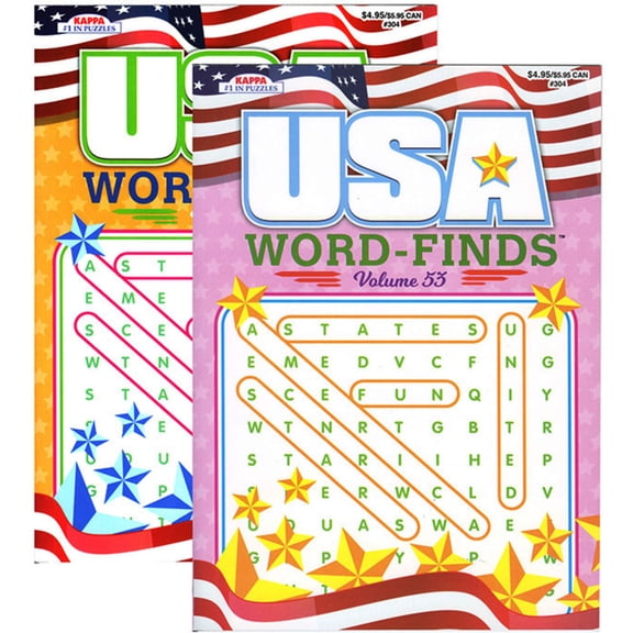 Kappa USA Word Finds Puzzle Book | Puzzle book for entertainment Puzzle Book | 2 Titles | Easy to learn |