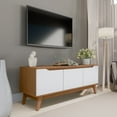 thumbnail image 1 of Kappesberg Athens 3-Door Tv Stand with Soft-Close Doors and Built-in Handles - Golden Oak/White, 1 of 8