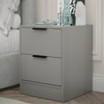 thumbnail image 1 of Kappesberg Fresno 2-Drawer Modern Nightstand, Grey, 22.8” H x 17.7” W x 17.7” D - for Adults and Teens, 1 of 7