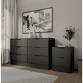 thumbnail image 1 of Kappesberg Fresno Black 2-Piece Bedroom Set with 6-Drawer Dresser and 2-Drawer Nightstand - for Adults and Teens, 1 of 9