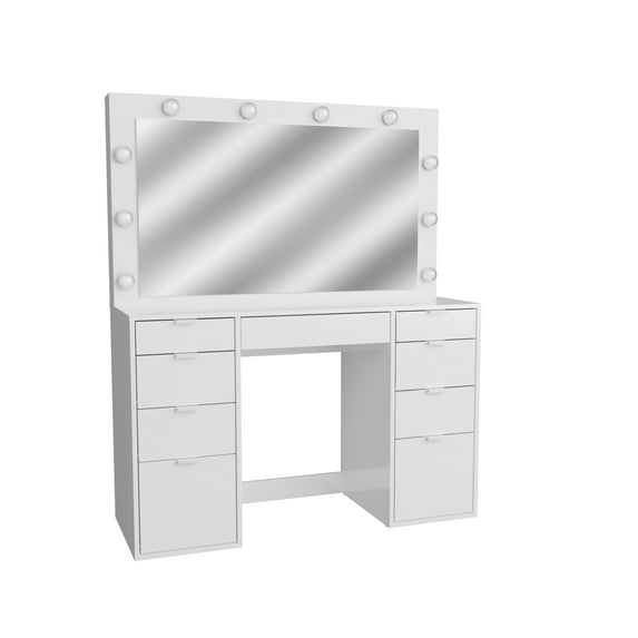 Kappesberg Gigi Vanity Table: Style, Functionality, and Organization for Your Space, for Adults and Teens - White