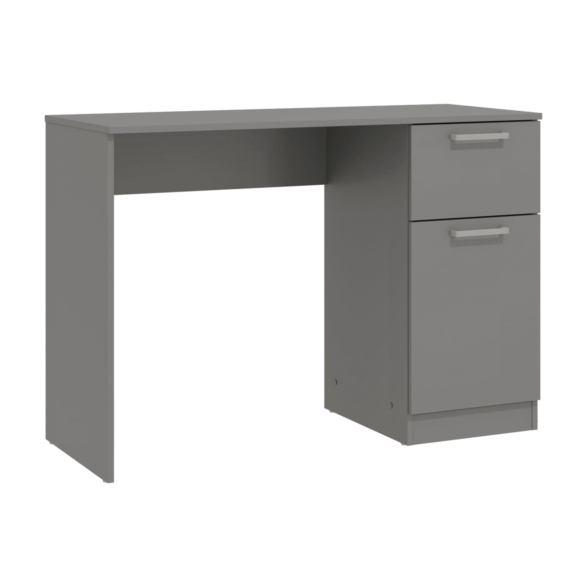 Kappesberg Gray 1-Drawer and 1-Door Compact Home Office Computer Desk with Storage Cabinet - for Adults and Teens