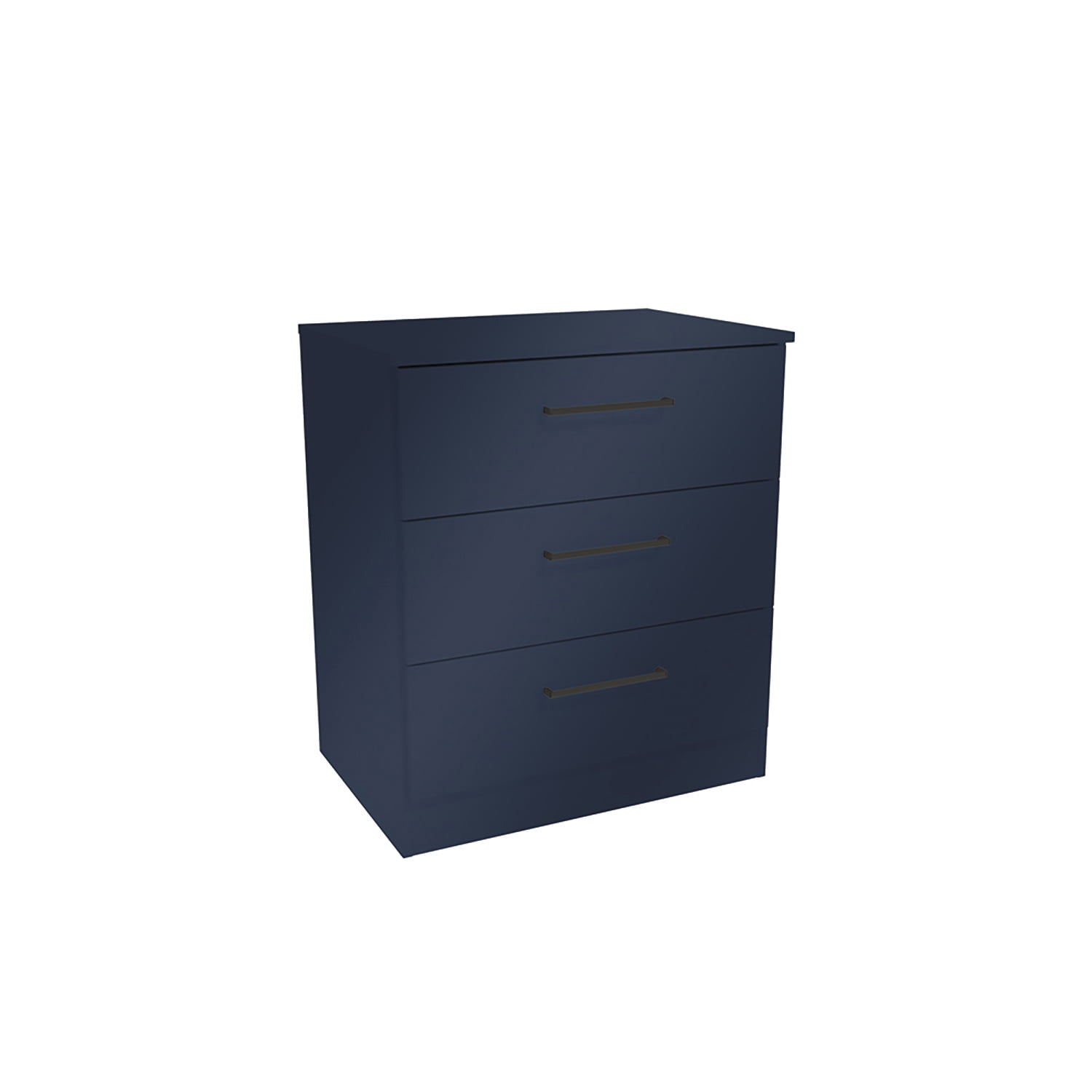 Kappesberg Jolyne 3-Drawer Vertical Dresser, Blue with Black Handles – Modern Bedroom Storage for Adults and Teens