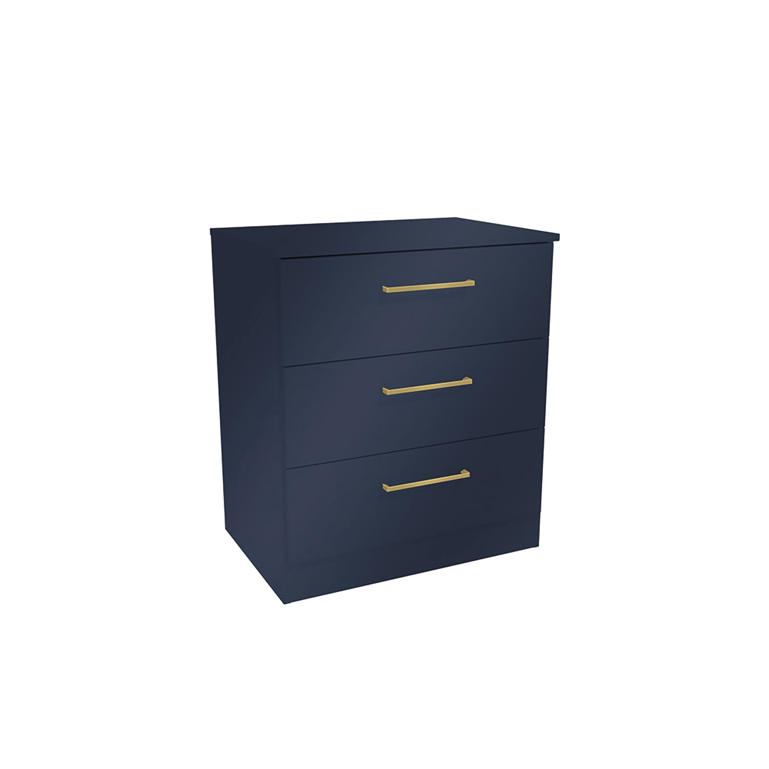 Kappesberg Jolyne 3-Drawer Vertical Dresser, Blue with Gold Handles – Modern Bedroom Storage for Adults and Teens