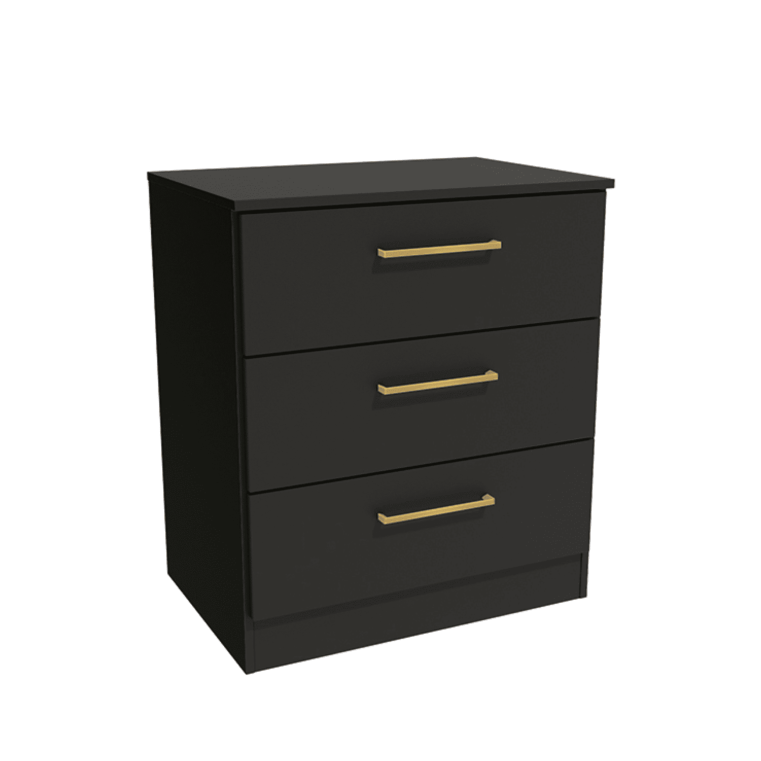Kappesberg Jolyne 3-Drawer Vertical Dresser with Gold Hanldes Black – Modern Bedroom Storage for Adults and Teens