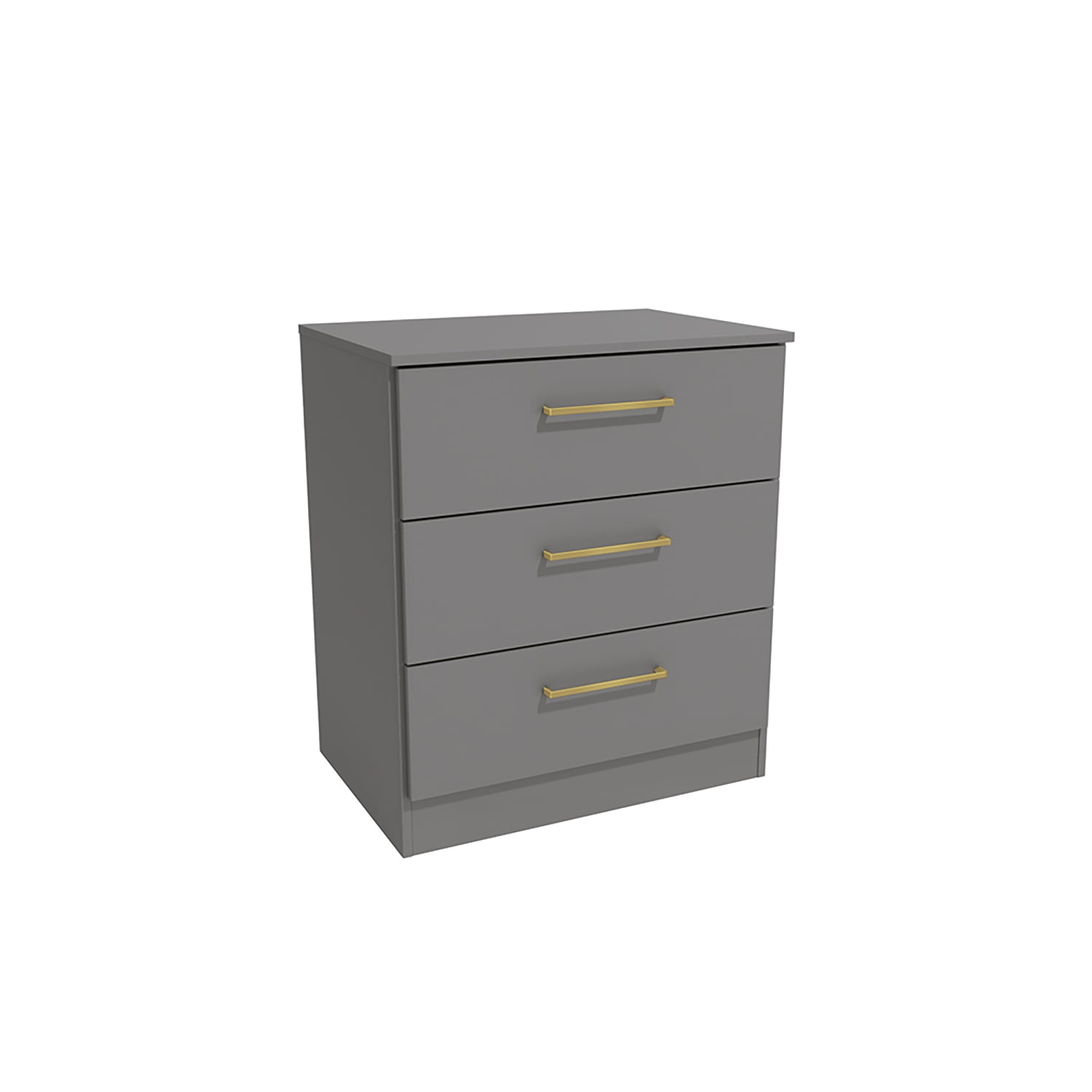 Kappesberg Jolyne 3-Drawer Vertical Dresser with Gold Hanldes Gray – Modern Bedroom Storage for Adults and Teens