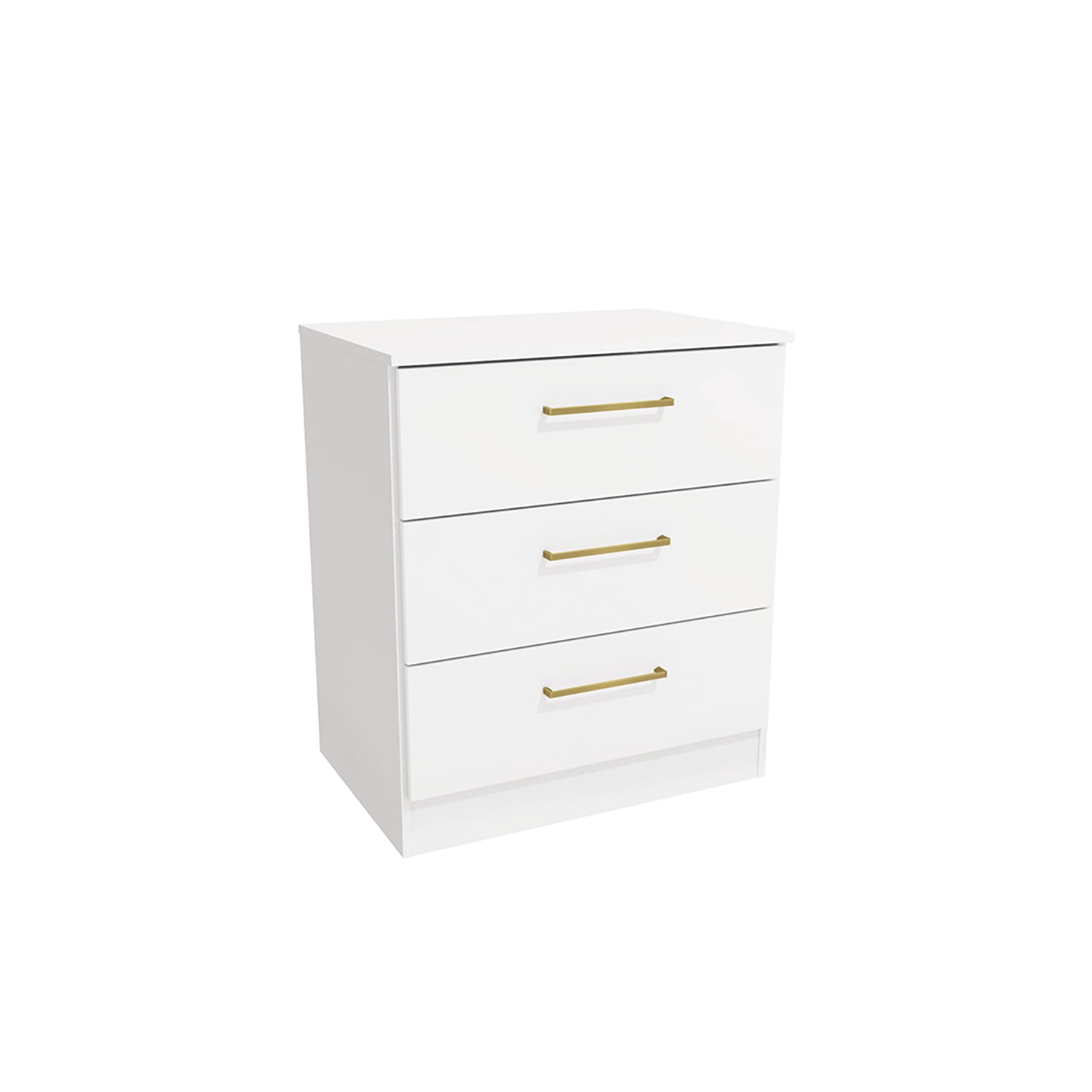 Kappesberg Jolyne 3-Drawer Vertical Dresser with Gold Hanldes White – Modern Bedroom Storage for Adults and Teens