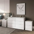 thumbnail image 1 of Kappesberg Fresno White 3-Piece Dresser and 2 Nightstands Set – 6-Drawer Modern Bedroom Combo - for Adults and Teens, 1 of 8