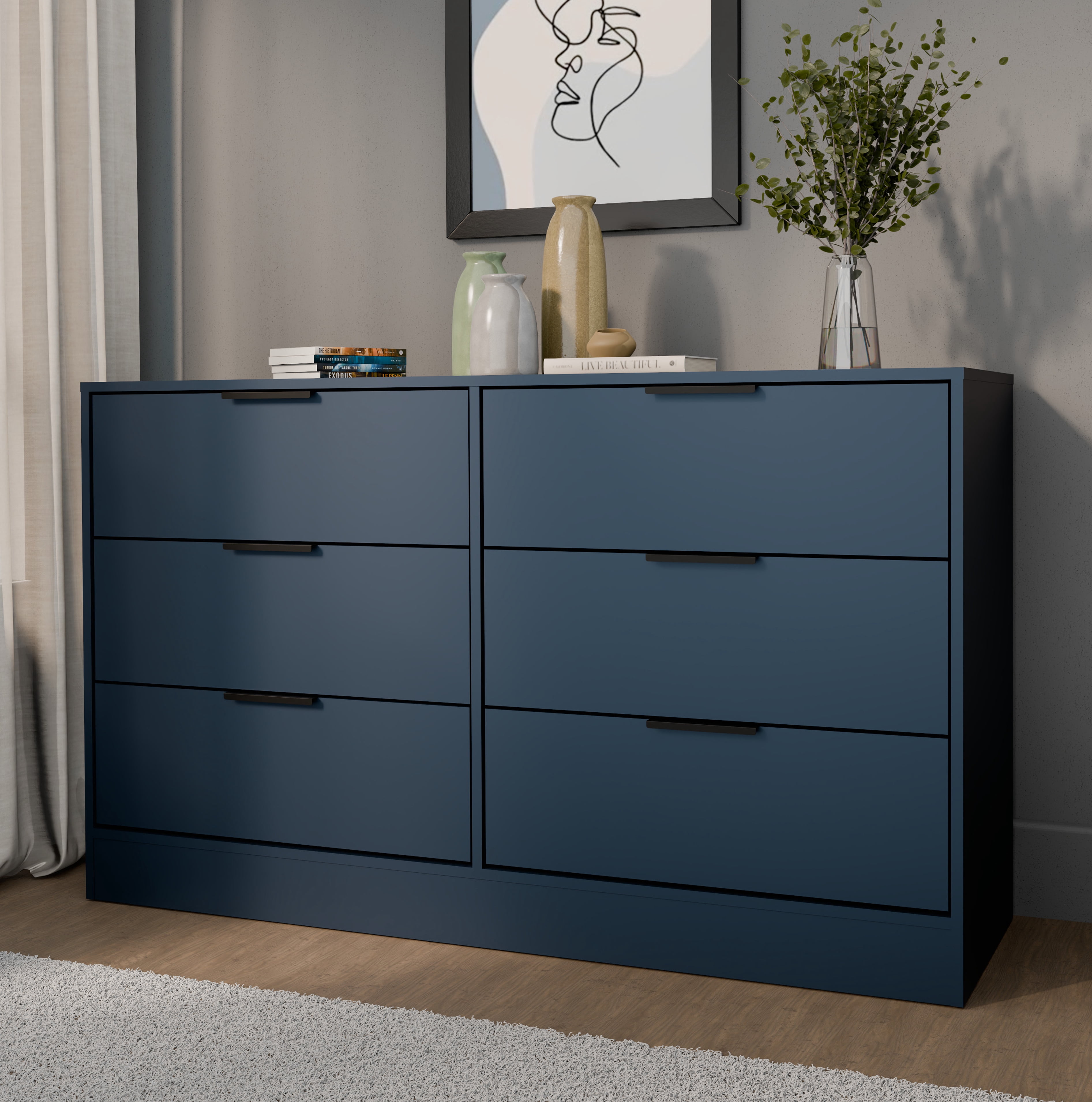 Drawer アルパカ混 フリンジ ベスト Namesake Brimsley Tambour 6-Drawer Assembled Dresser